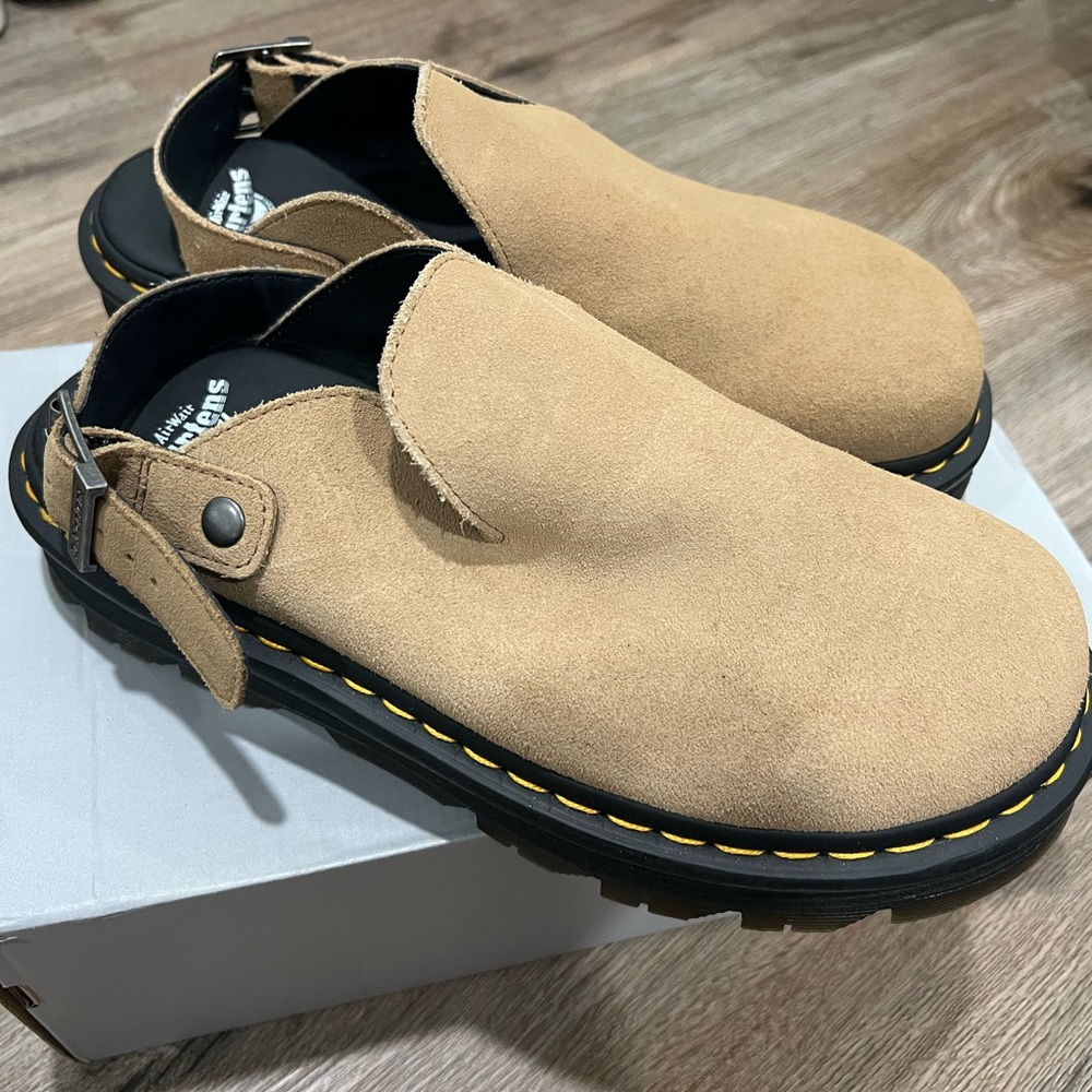 Dr. Martens Tan Suede Slip-On Loafers